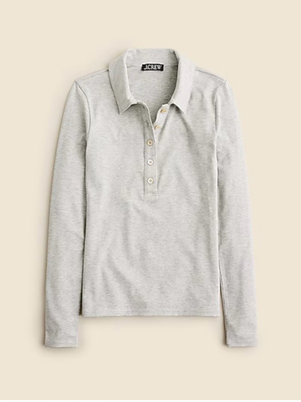 J. Crew | Refined Rib Long-Sleeve Polo Shirt |